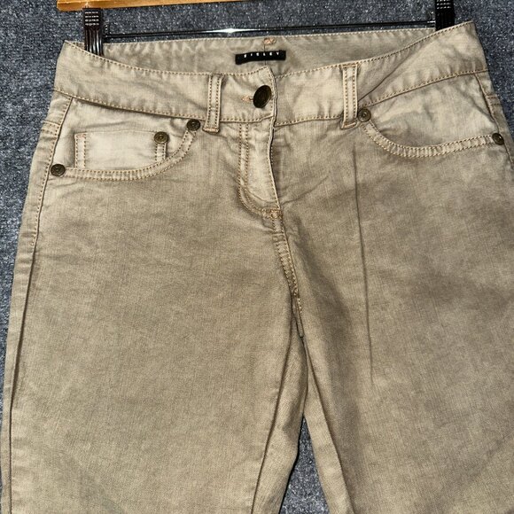 Sisley Jeans Womens 8  Skinny Khaki Cotton Stretch Flap Pockets Tapered Italy 38 - Picture 4 of 10